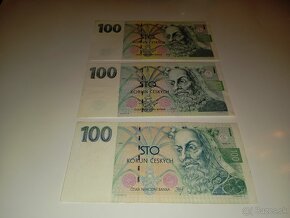 BANKOVKY 100 KČ 1993, 1995, 1997, PĚKNÉ STAVY - 2