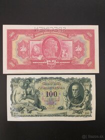 500Kč 1929, 100Kč 1931   SPECIMEN UNC - 2