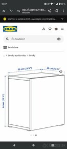 IKEA nástenný úložný diel, čierna lesklá - 2