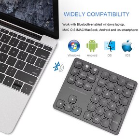 bezdrôtová bluetooth numpad keyboard, číselná klávesnica so - 2