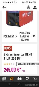 Zvárací invertor BENO FILIP 160 TW JE TO NOVÉ NEPOUŽITE V ZA - 2