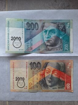 Predam slovenske bankovky, 20sk, 50sk, UNC - 2