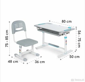 Tommi XL, súprava detského písacieho stolíka a stoličky - 2