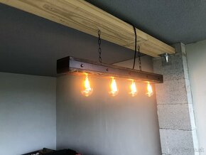 Závesné drevene svietidlo , lampa , luster - 2