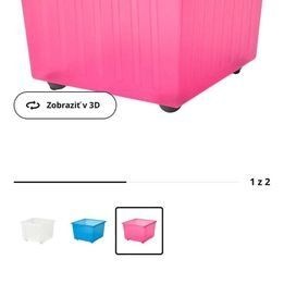 IKEA úložné boxy pre deti na kolieskach ružové Is vrchnákom - 2