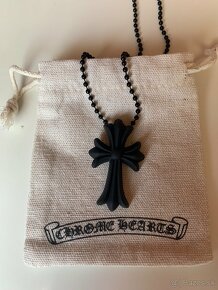 CHROME HEARTS SILICONE CROSS NECKLACE BLACK - 2