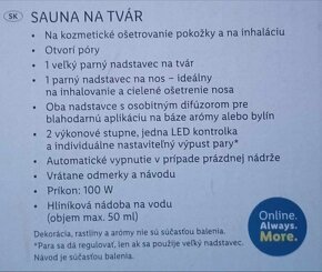 Sauna na tvár - 2