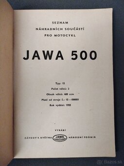 Jawa 500 OHC katalog náhradných dielov - 2