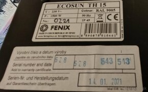 3ks, Infra žiarič ecosun th 15, termostat v cene - 2