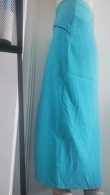 Tyrkysová dlhá sukňa  veľkosť L - 2