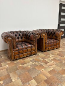 Chesterfield štýl,kožená,farba western 3+1+1 - 2