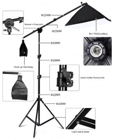 ŠTÚDIOVÉ OSVETLENIE: Svetlá + Softboxy + Stojany - 2