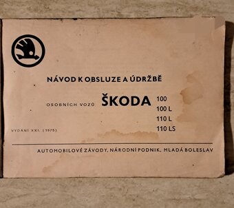 Návod k obsluze a údržbe Škoda 100,100L,110 L,110LS, - 2