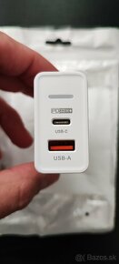 Rýchlonabíjací Adaptér USB-C + USB-A - 65W - biely - 2