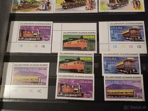 predám poštové známky vlaky - 7- krajín - 2