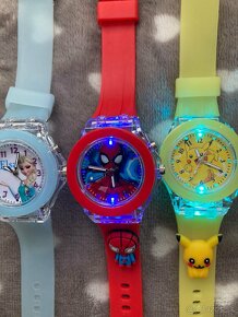 Nové detské hodinky Spiderman Frozen Elsa Pokémon Pikachu - 2
