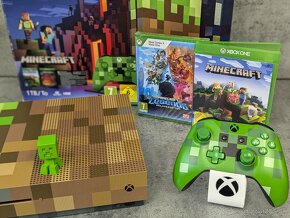 Xbox One S Minecraft edícia, 2 Minecraft hry, creeper ovl. - 2