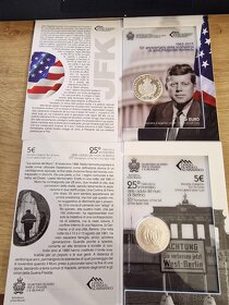 San Marino 5€ euro AG 925/1000 PROOF 18g. Kennedy - 2