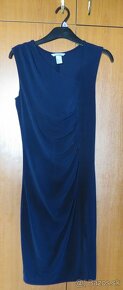 Tmavo-modré elastické šaty - 2