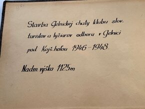 Predám fotoalbum 1946 Výstavba Gelnickej chaty - 65 foto - 2