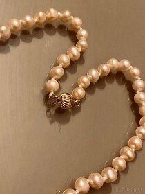 Perlový náhrdelník - pravé ružové perly 7-8 mm - 2