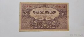 10 korun 1927 ČSR bankovka - 2