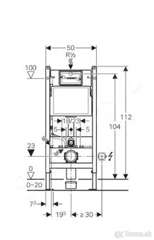 Geberit Duofix Basic pre závesné WC, so splachovacou nádržko - 2