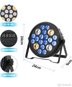 Set 5ks LED RGBUV svetlometov + ovl. panel DMX - 2