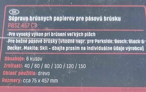 Sada brúsnych papierov na pásovú brúsku 75 x 457 mm - 2