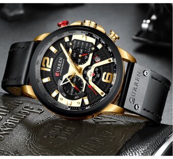 Pánske hodinky Curren Chronograph Gold Black - 2