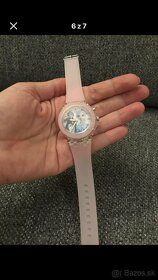 Nové ružové svietiace hodinky  Frozen Elsa s batériou - 2