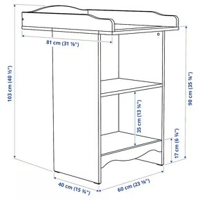 Prebaľovací pult/knižnica + príslušenstvo IKEA SMÅGÖRA - 2