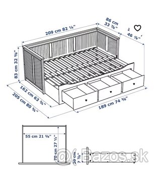 Ikea Hemnes postel s matracmi - 2