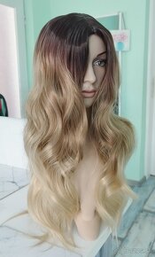 Blond ombre kučeravá parochňa - 2