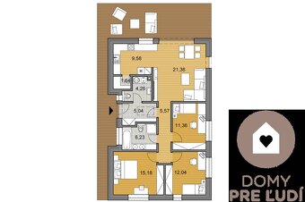 Krásny 4 izbový RD bungalov 92,26 m2 na pozemku 495 m2, Sene - 2