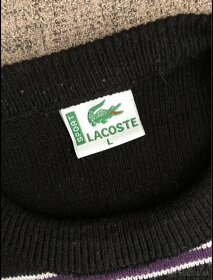 LACOSTE - cierno fialovy sveter oversize, velkost L - 2