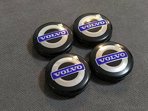 Stredové krytky Volvo 64mm čiernomodré - 2