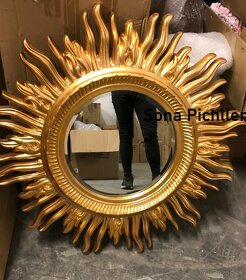 Dizajnove zrkadlo zlate - SLNKO  90cm - 35% - 2