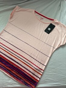 NOVÉ Ružové tričko prúžkované/pásikavé L-XL 40/42 - 2