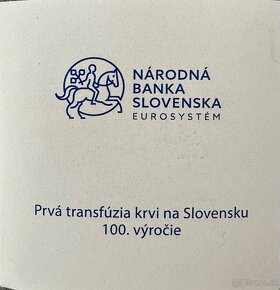 Predám 2 € mincu Prvá transfúzia krvi na Slovensku 100. výro - 2