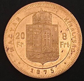 8 Zlatník/20 Frank 1875 KB FJI - 2