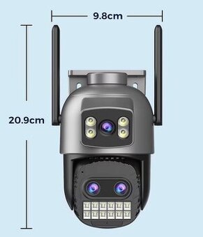 Vonkajšia IP kamera s dvojitou obrazovkou, 8 MP, WiFi, PTZ, - 2