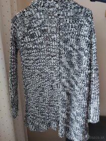 Teplý pletený štrikovaný strakatý sveter kardigan - 2