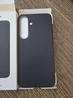 Samsung S25 kryt z vegánskej kože - čierny - 2