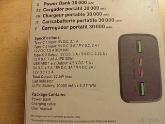 Powerbanka SBS-30000 mAh - CELKOM NOVÁ  - 2