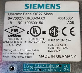 Znižená cena - Siemens Simatic OP27 mono - 2