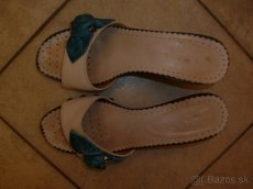 Sandálky-šlapky na opätku pravá koža č.37 - 2