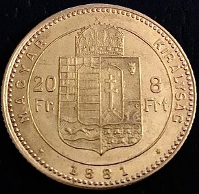 za cenu kovu 8 Zlatník/20 Frank 1881 KB FJI - 2