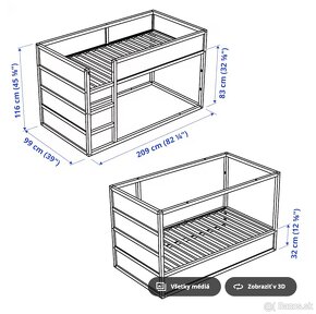 Detská poshodová posteľ Ikea Kura - 2