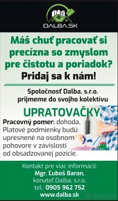 Prijmeme upratovačku - 2